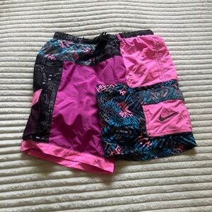 Nike Blue & Black Lined Swim Trunks